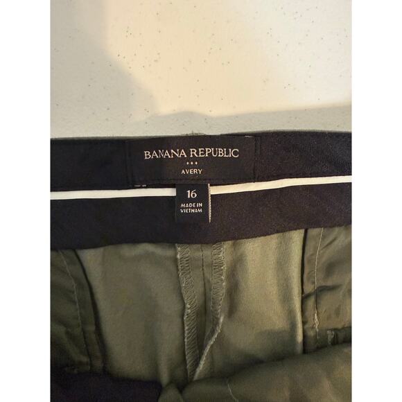 Banana Republic Women's Pants Avery Casual Green Straight Leg Size: 16 - Picture 5 of 8